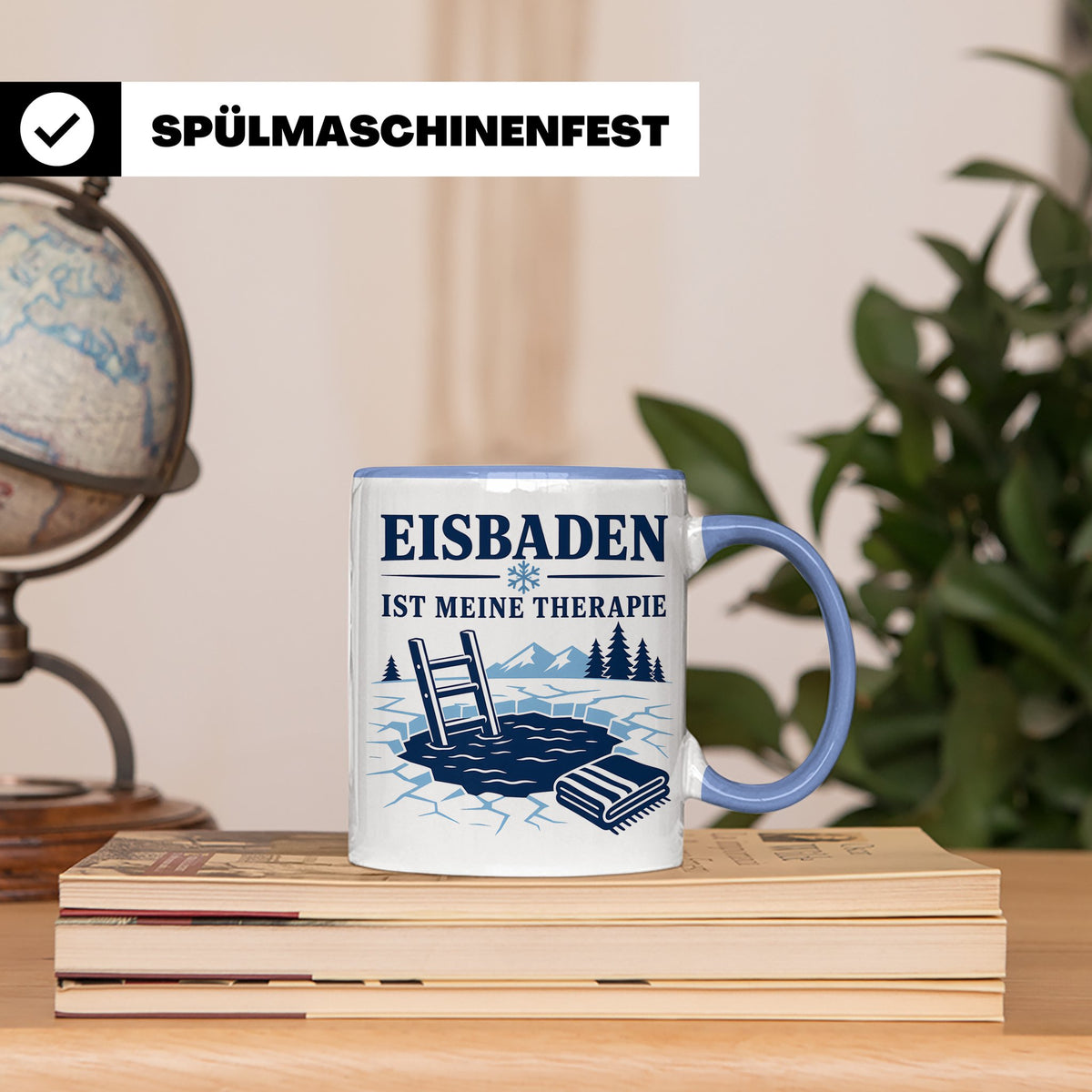Eisbaden Tasse Eisbaden ist meine Therapie - Geschenk für Ei – Blau [farbe:blau]
