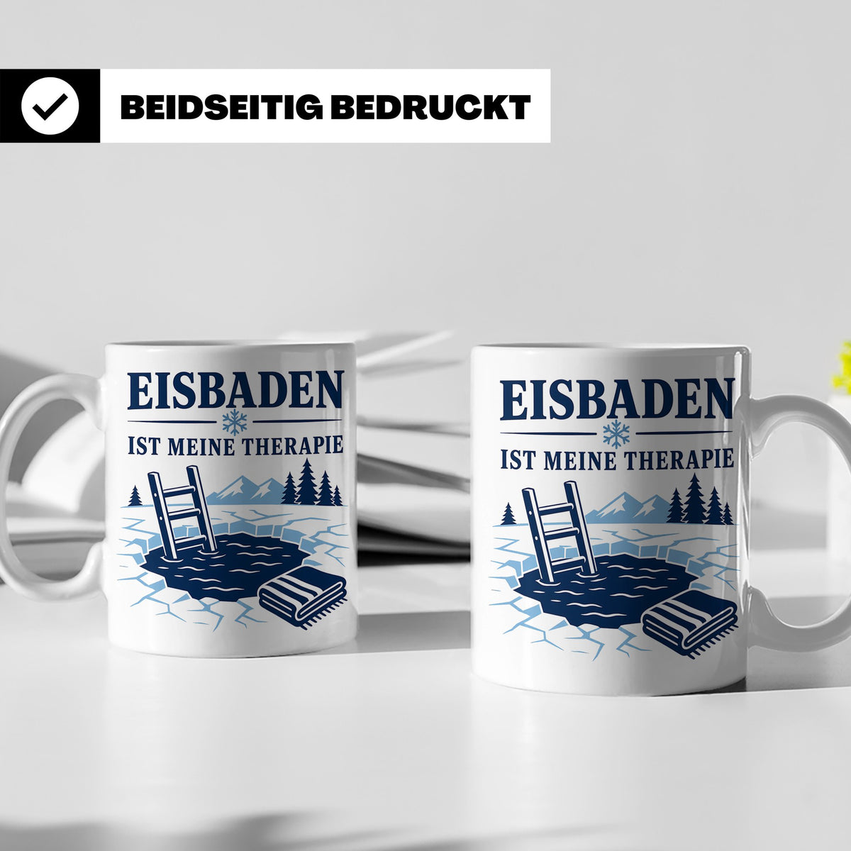 Eisbaden Tasse Eisbaden ist meine Therapie - Geschenk für Ei – Weiß [farbe:weiß]