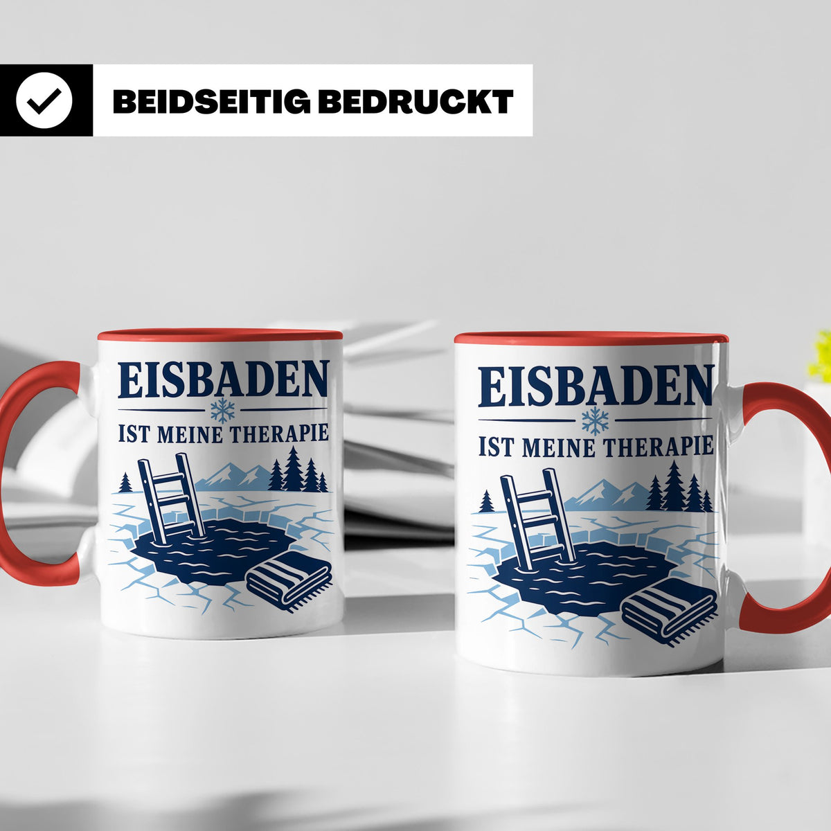 Eisbaden Tasse Eisbaden ist meine Therapie - Geschenk für Ei – Rot [farbe:rot]