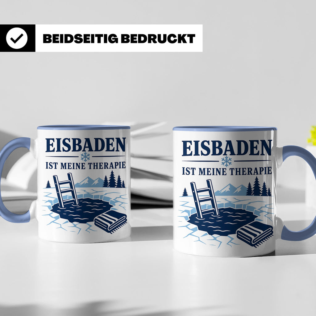 Eisbaden Tasse Eisbaden ist meine Therapie - Geschenk für Ei – Blau [farbe:blau]