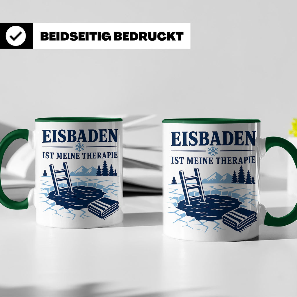 Eisbaden Tasse Eisbaden ist meine Therapie - Geschenk für Ei – Grün [farbe:grün]