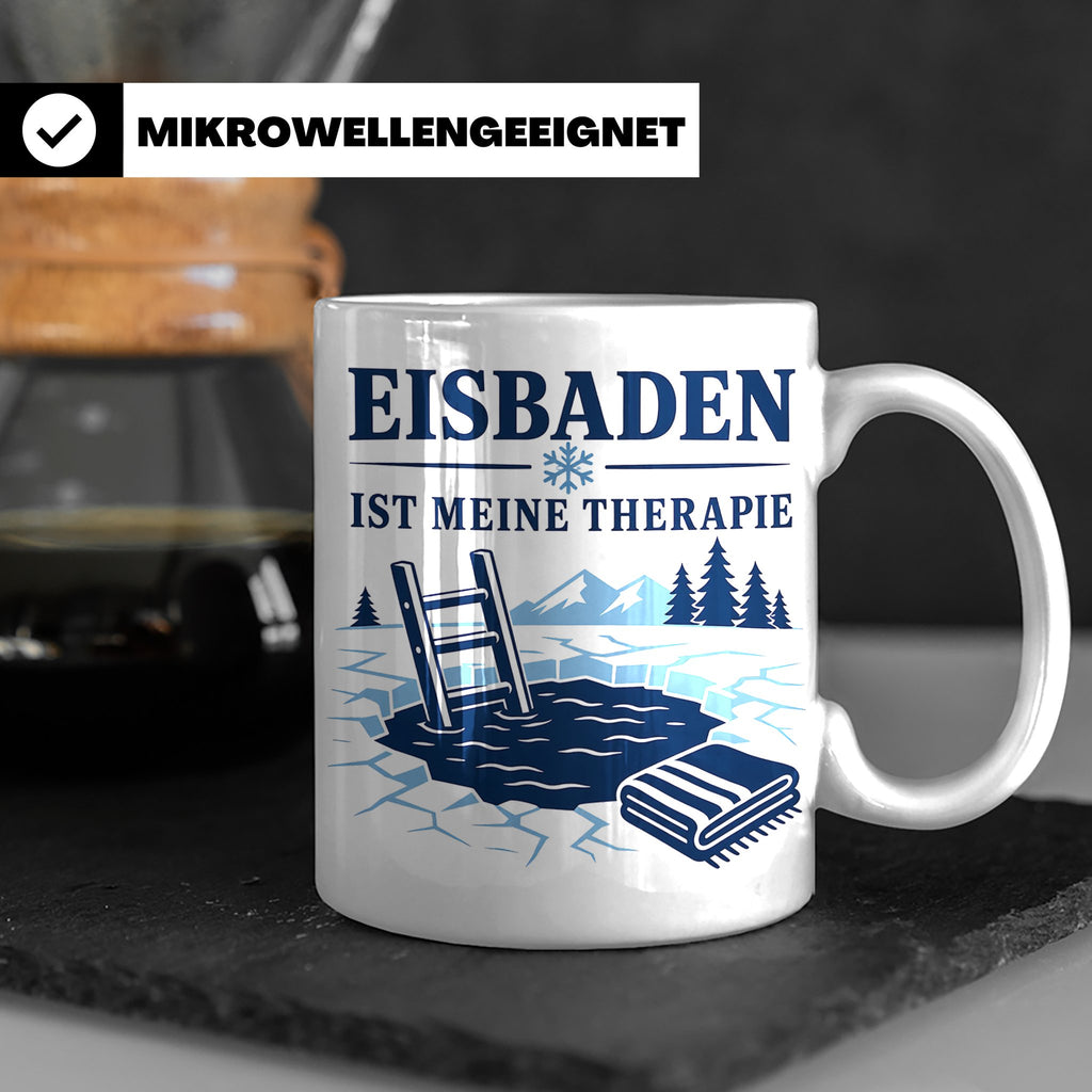 Eisbaden Tasse Eisbaden ist meine Therapie - Geschenk für Ei – Weiß [farbe:weiß]