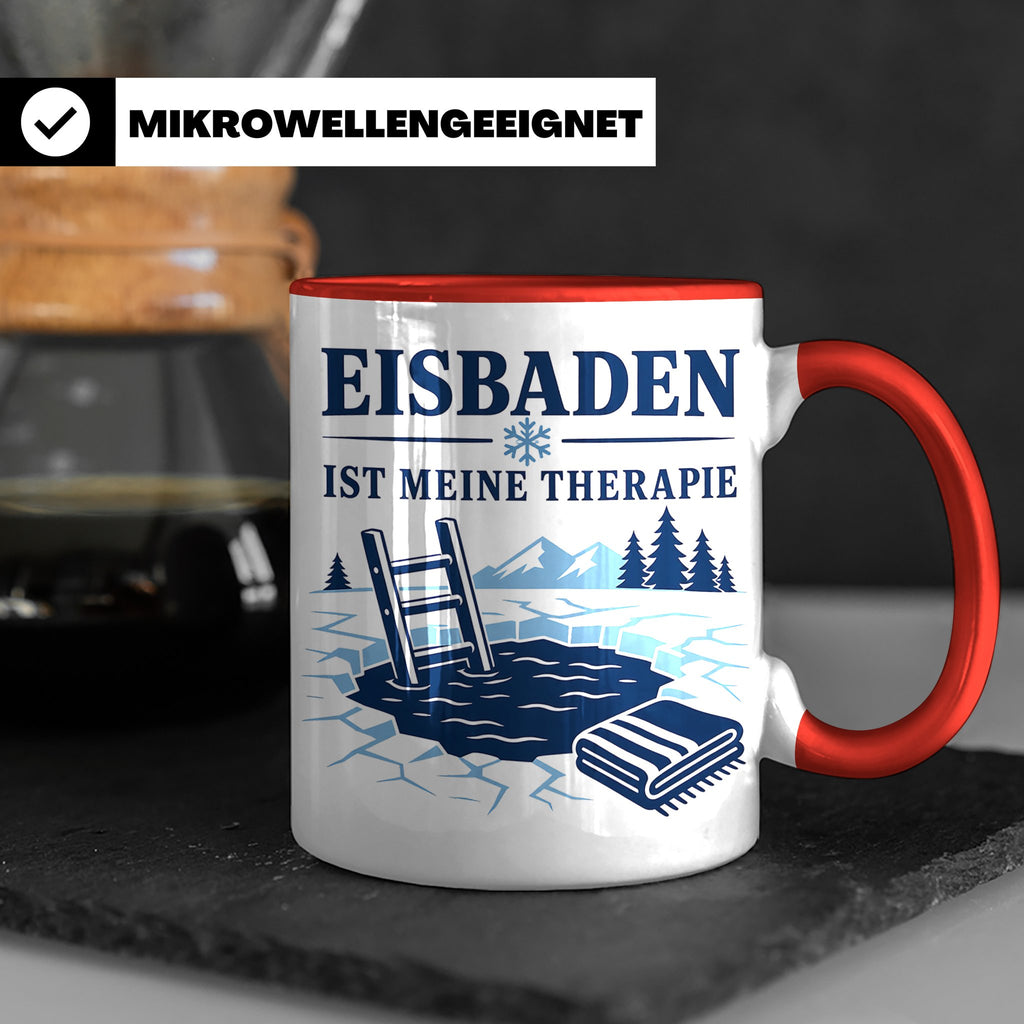 Eisbaden Tasse Eisbaden ist meine Therapie - Geschenk für Ei – Rot [farbe:rot]