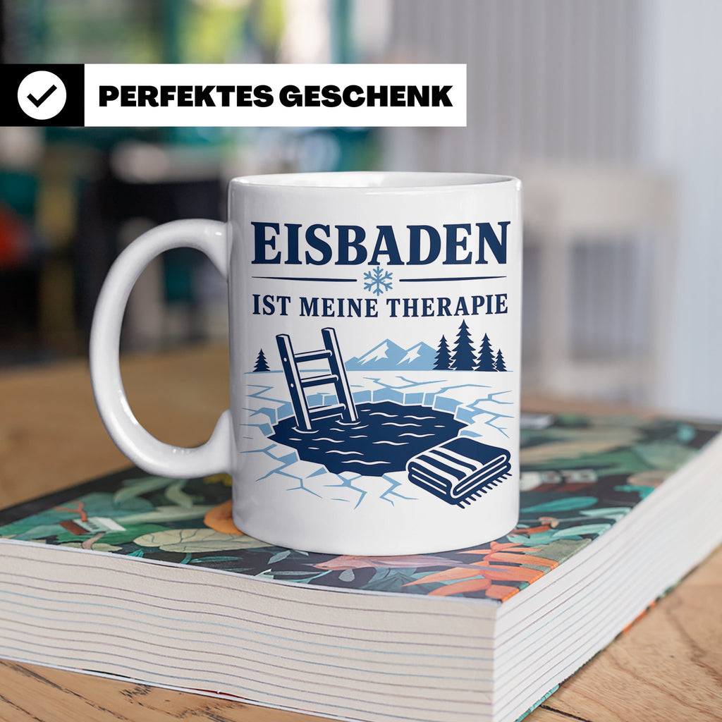 Eisbaden Tasse Eisbaden ist meine Therapie - Geschenk für Ei – Weiß [farbe:weiß]