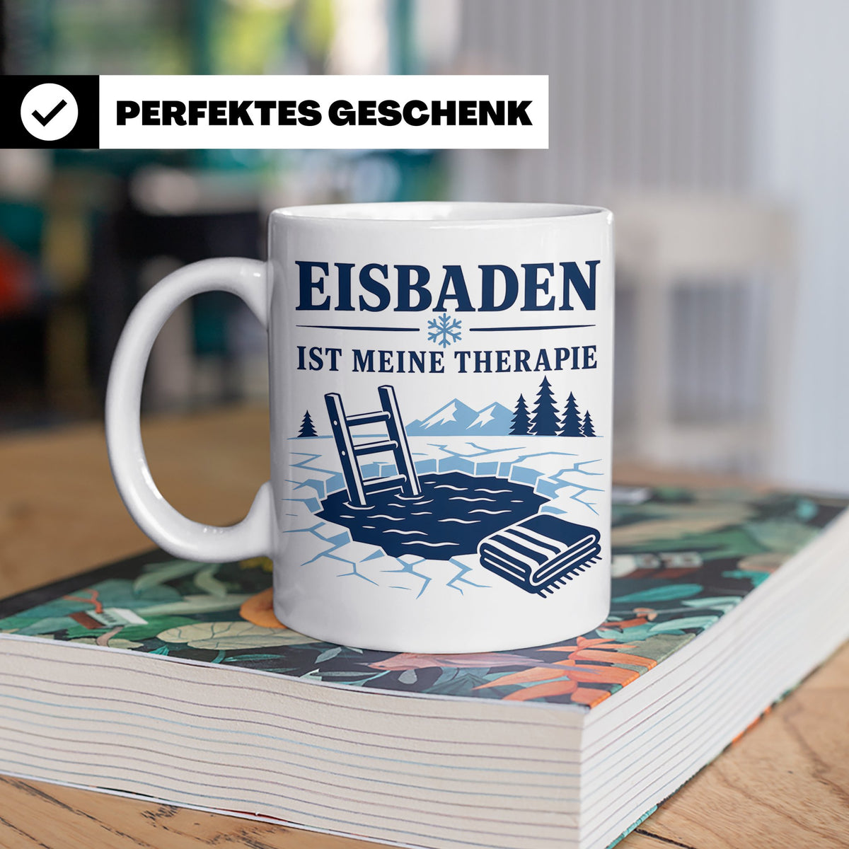 Eisbaden Tasse Eisbaden ist meine Therapie - Geschenk für Ei – Weiß [farbe:weiß]