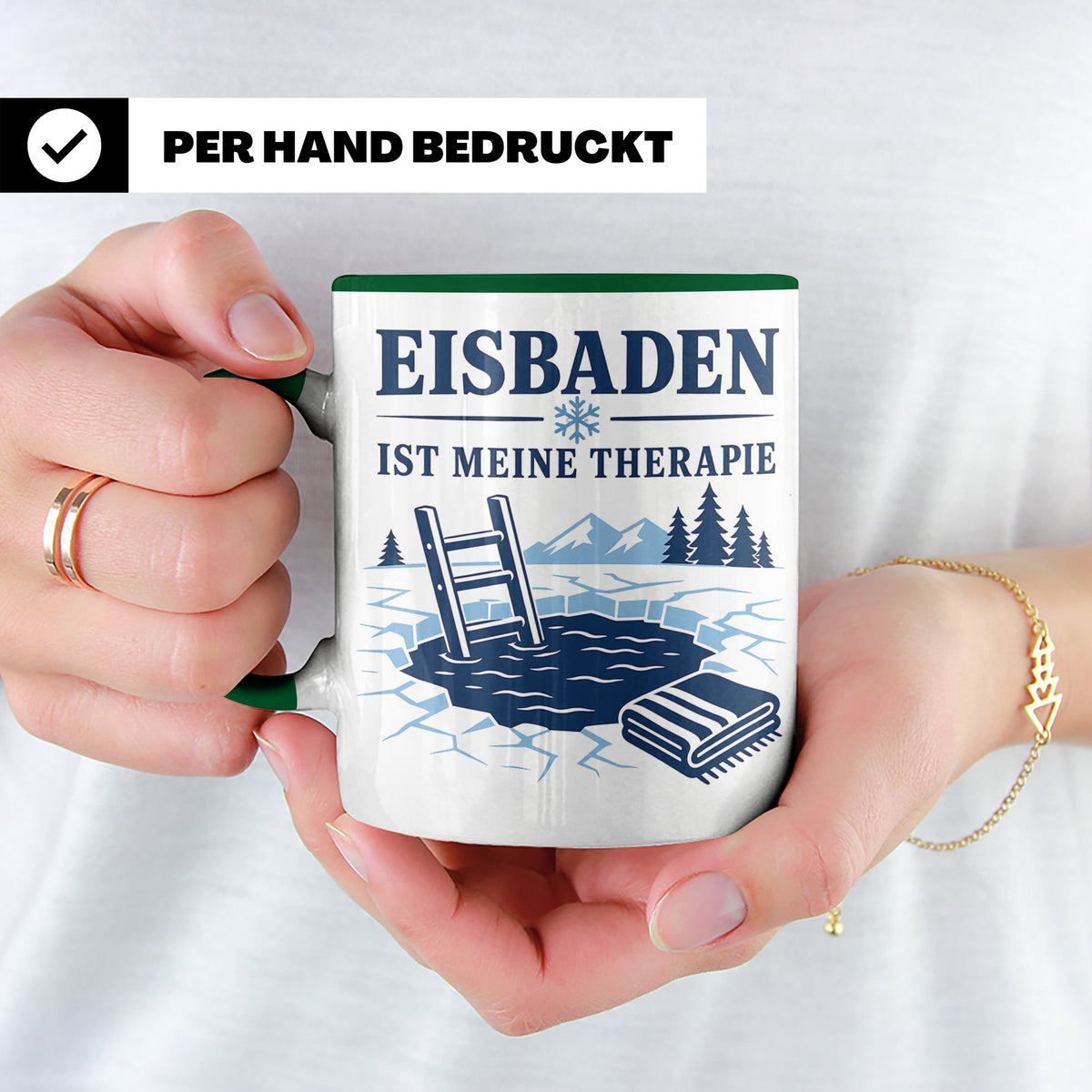 Eisbaden Tasse Eisbaden ist meine Therapie - Geschenk für Ei – Grün [farbe:grün]