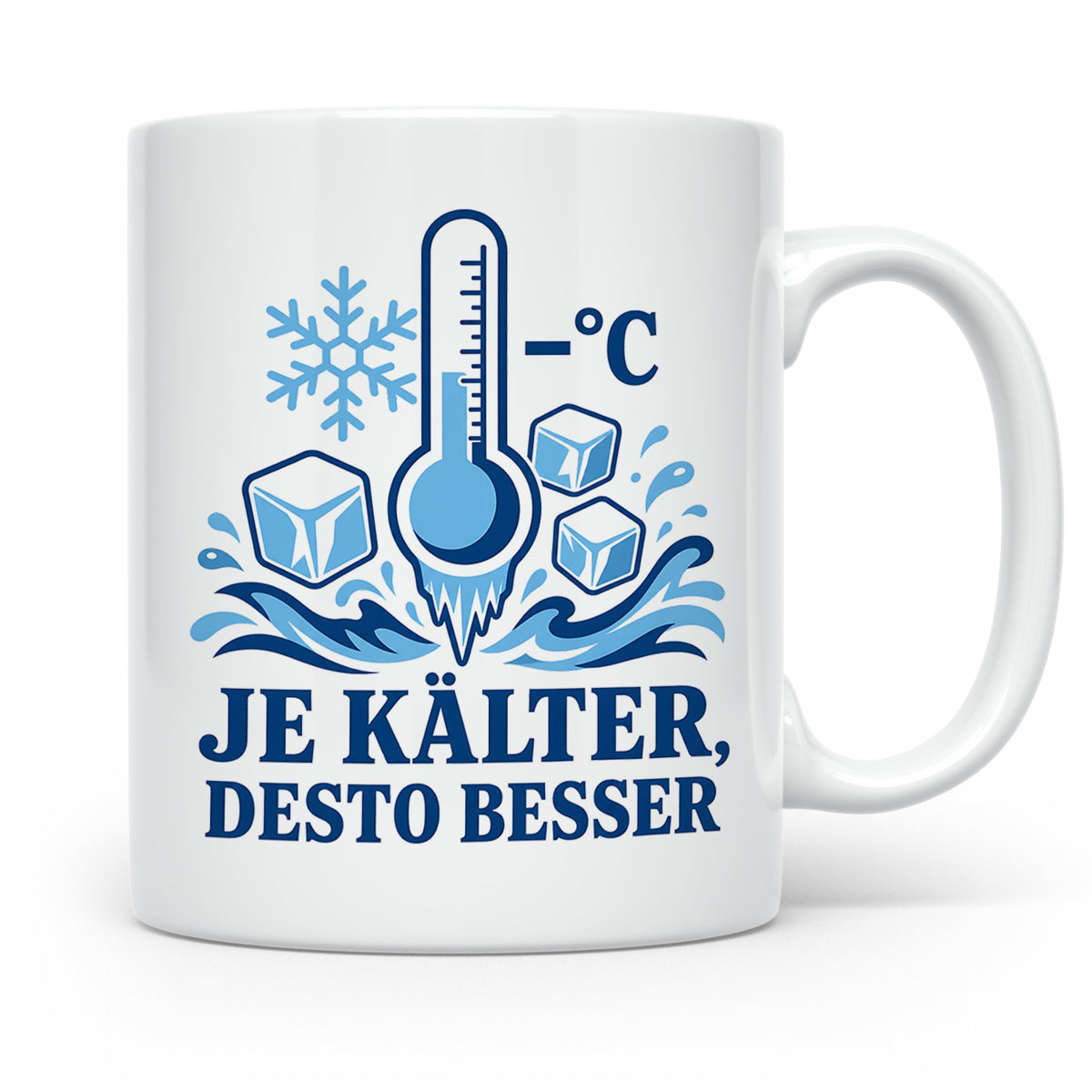 Eisbaden Tasse Je kälter desto besser - Geschenk für Eisbade – Weiß [farbe:weiß]