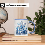 Eisbaden Tasse Je kälter desto besser - Geschenk für Eisbade – Blau [farbe:blau]