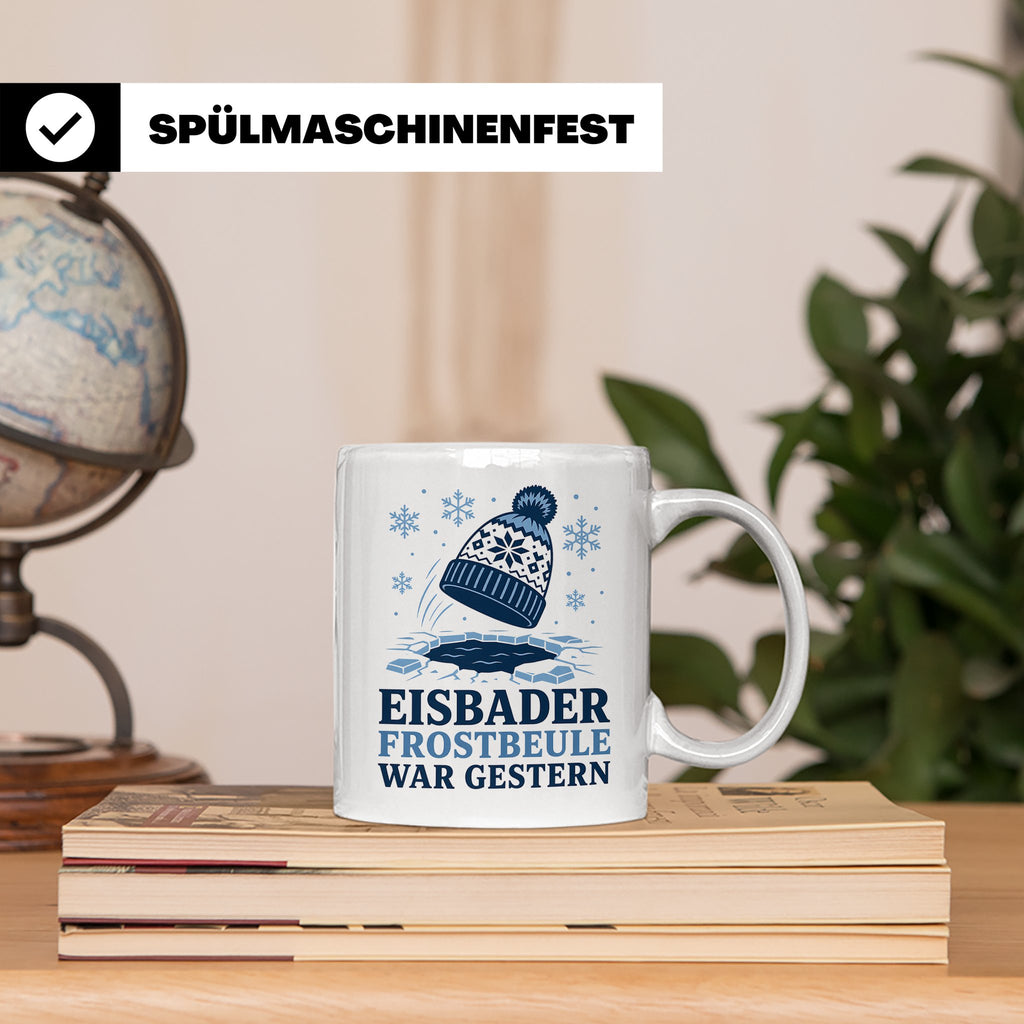 Eisbader Tasse Frostbeule war gestern - Geschenk für Eisbade – Weiß [farbe:weiß]