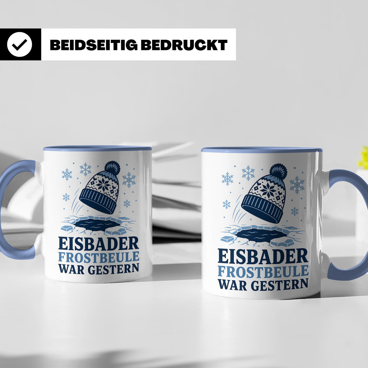 Eisbader Tasse Frostbeule war gestern - Geschenk für Eisbade – Blau [farbe:blau]