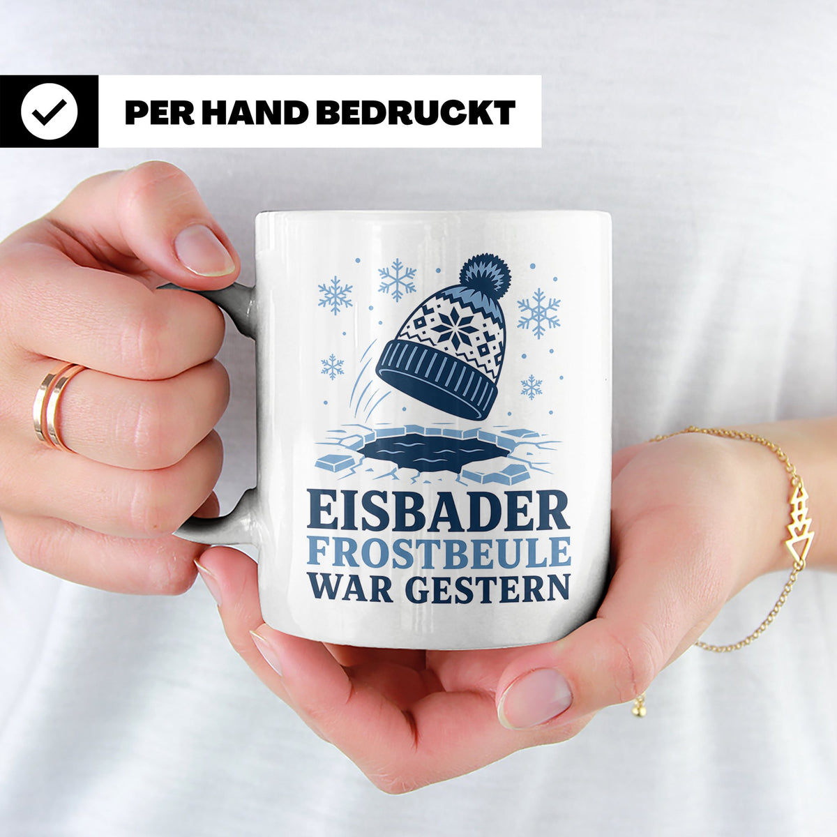 Eisbader Tasse Frostbeule war gestern - Geschenk für Eisbade – Weiß [farbe:weiß]