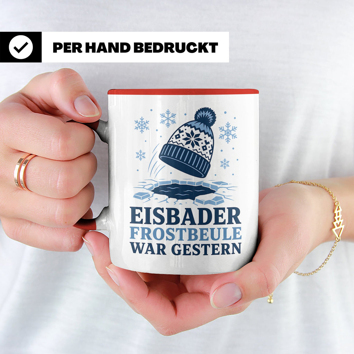 Eisbader Tasse Frostbeule war gestern - Geschenk für Eisbade – Rot [farbe:rot]