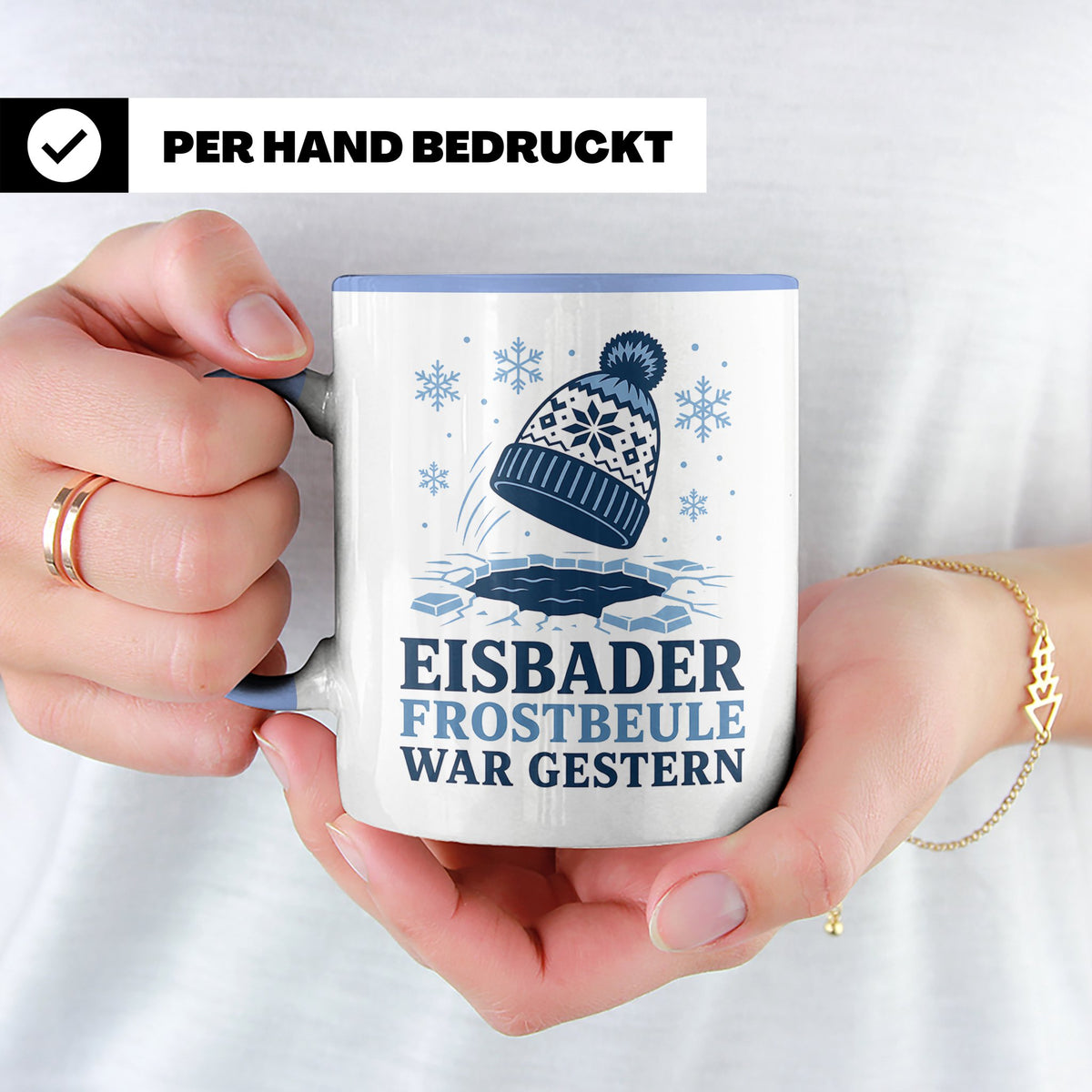 Eisbader Tasse Frostbeule war gestern - Geschenk für Eisbade – Blau [farbe:blau]