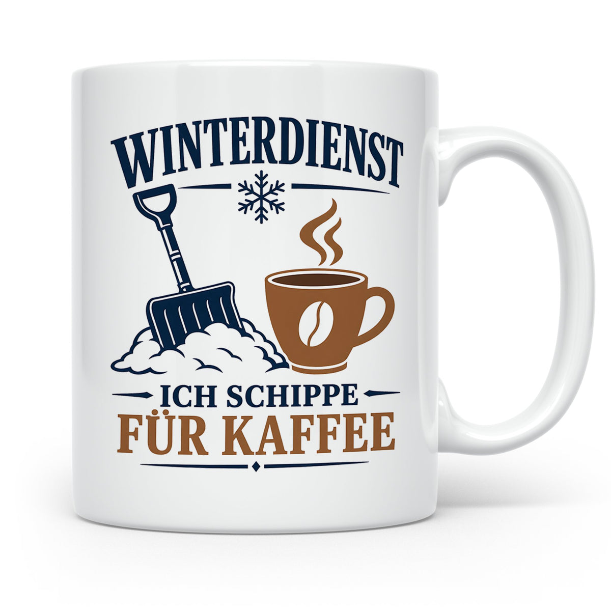 Winterdienst Tasse Ich schippe für Kaffee - Lustiges Geschen – Weiß [farbe:weiß]