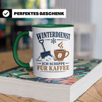 Winterdienst Tasse Ich schippe für Kaffee - Lustiges Geschen – Grün [farbe:grün]