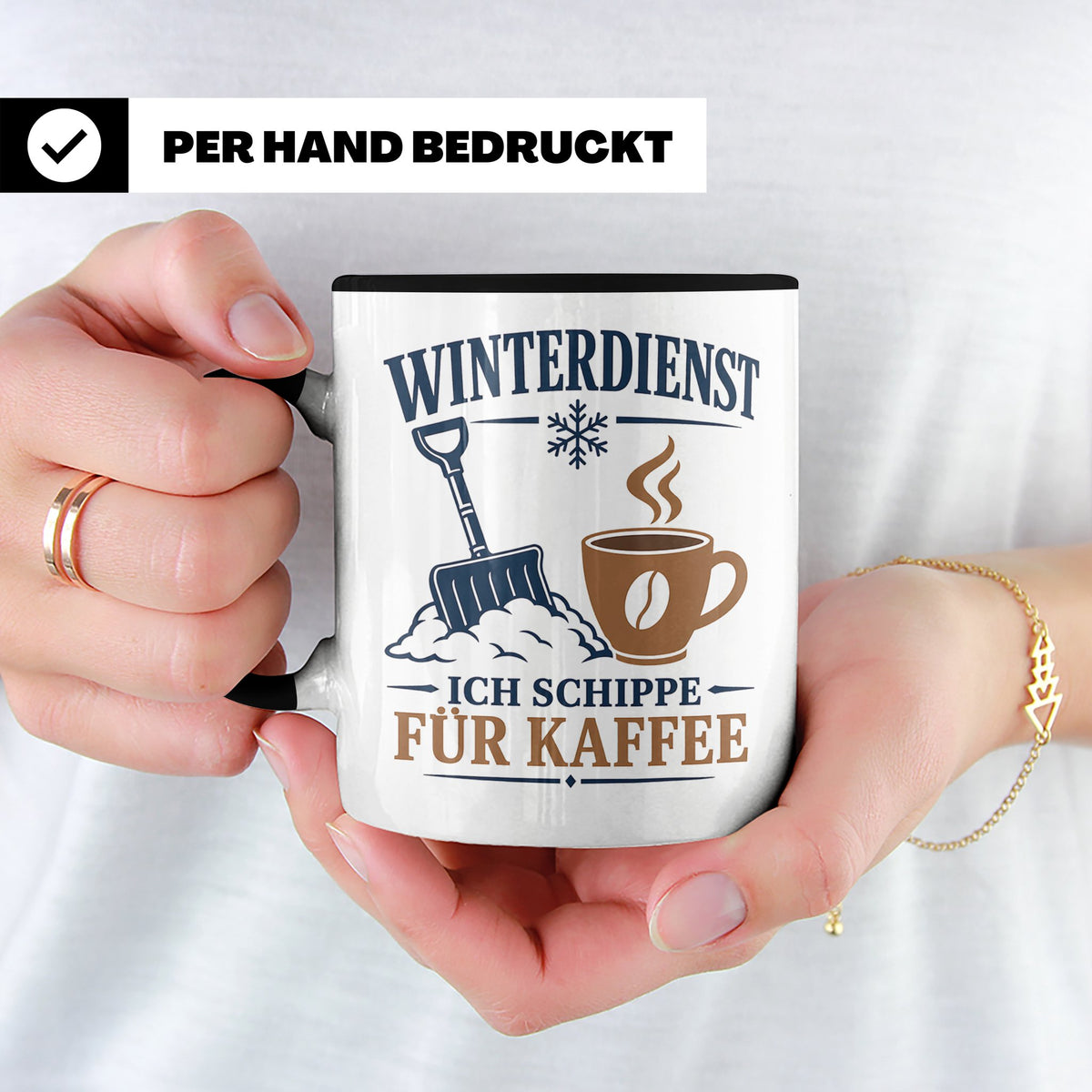 Winterdienst Tasse Ich schippe für Kaffee - Lustiges Geschen – Schwarz [farbe:schwarz]