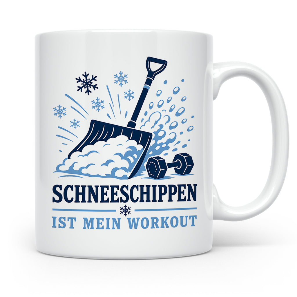 Schneeschippen Tasse ist mein Workout - Lustiges Geschenk fü – Weiß [farbe:weiß]