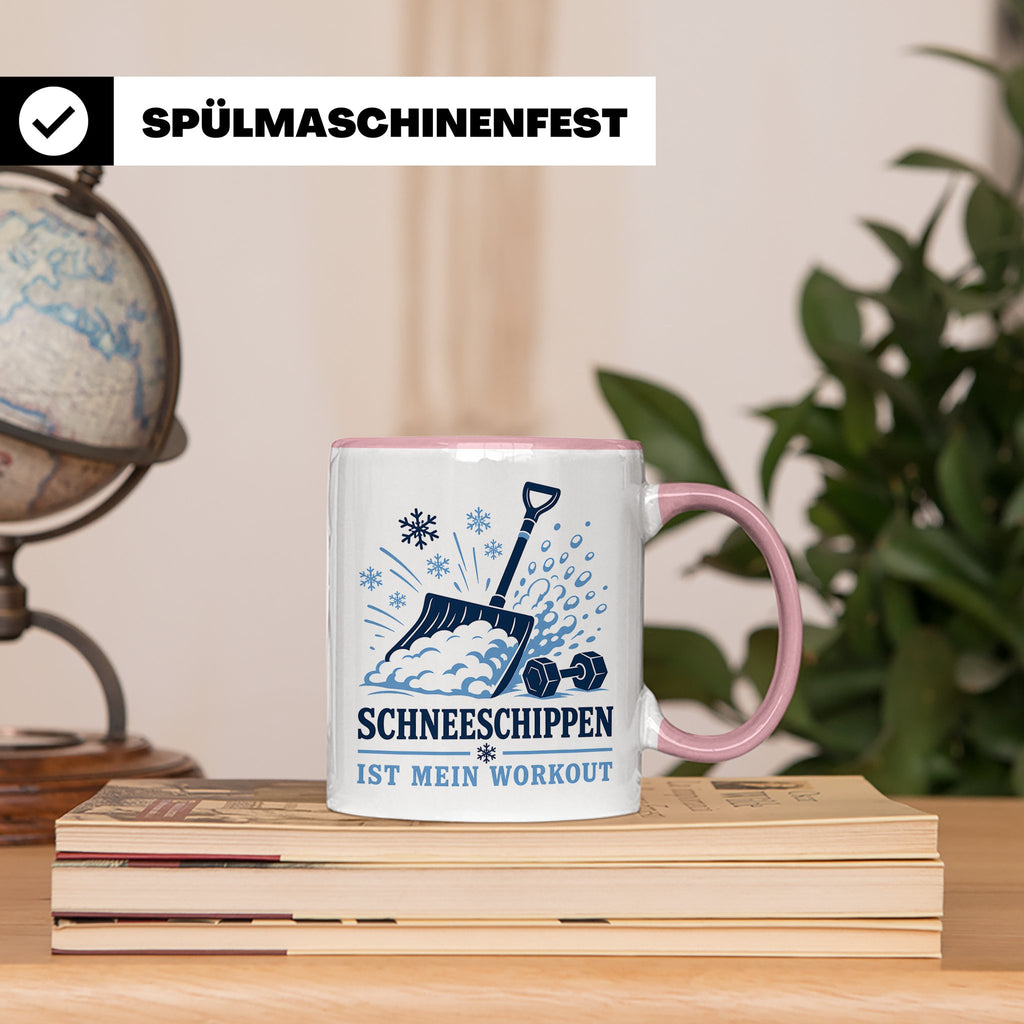 Schneeschippen Tasse ist mein Workout - Lustiges Geschenk fü – Rosa [farbe:rosa]