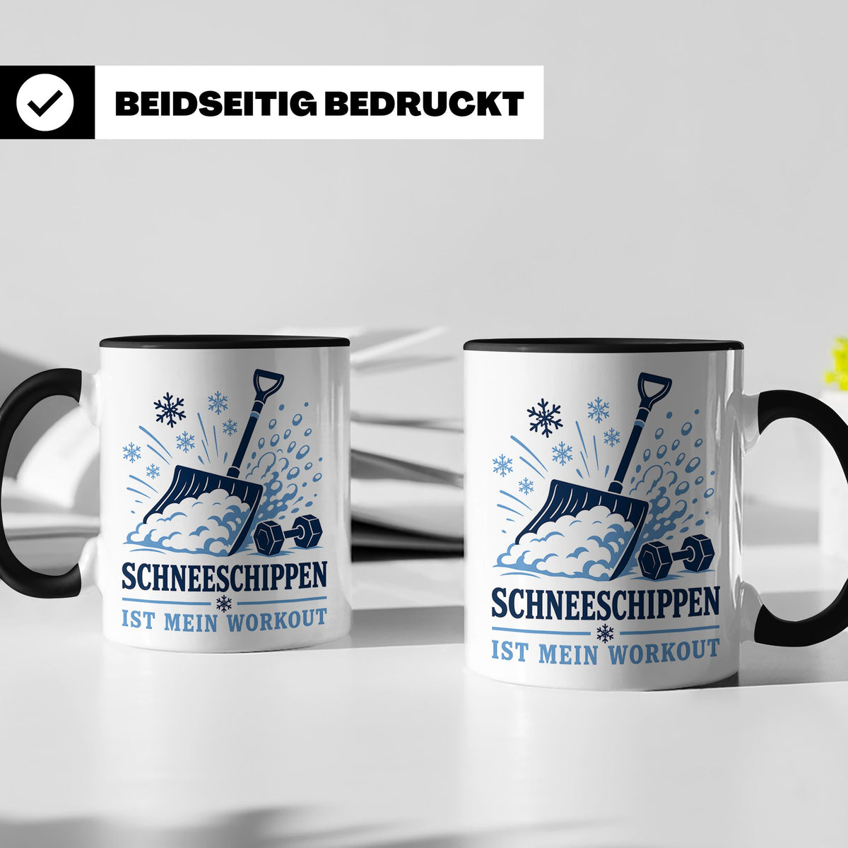 Schneeschippen Tasse ist mein Workout - Lustiges Geschenk fü – Schwarz [farbe:schwarz]