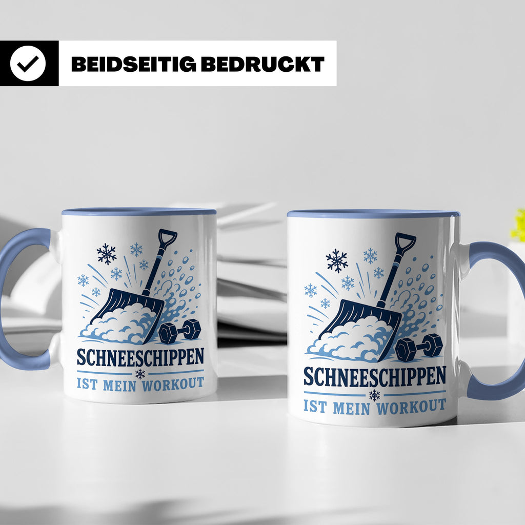 Schneeschippen Tasse ist mein Workout - Lustiges Geschenk fü – Blau [farbe:blau]