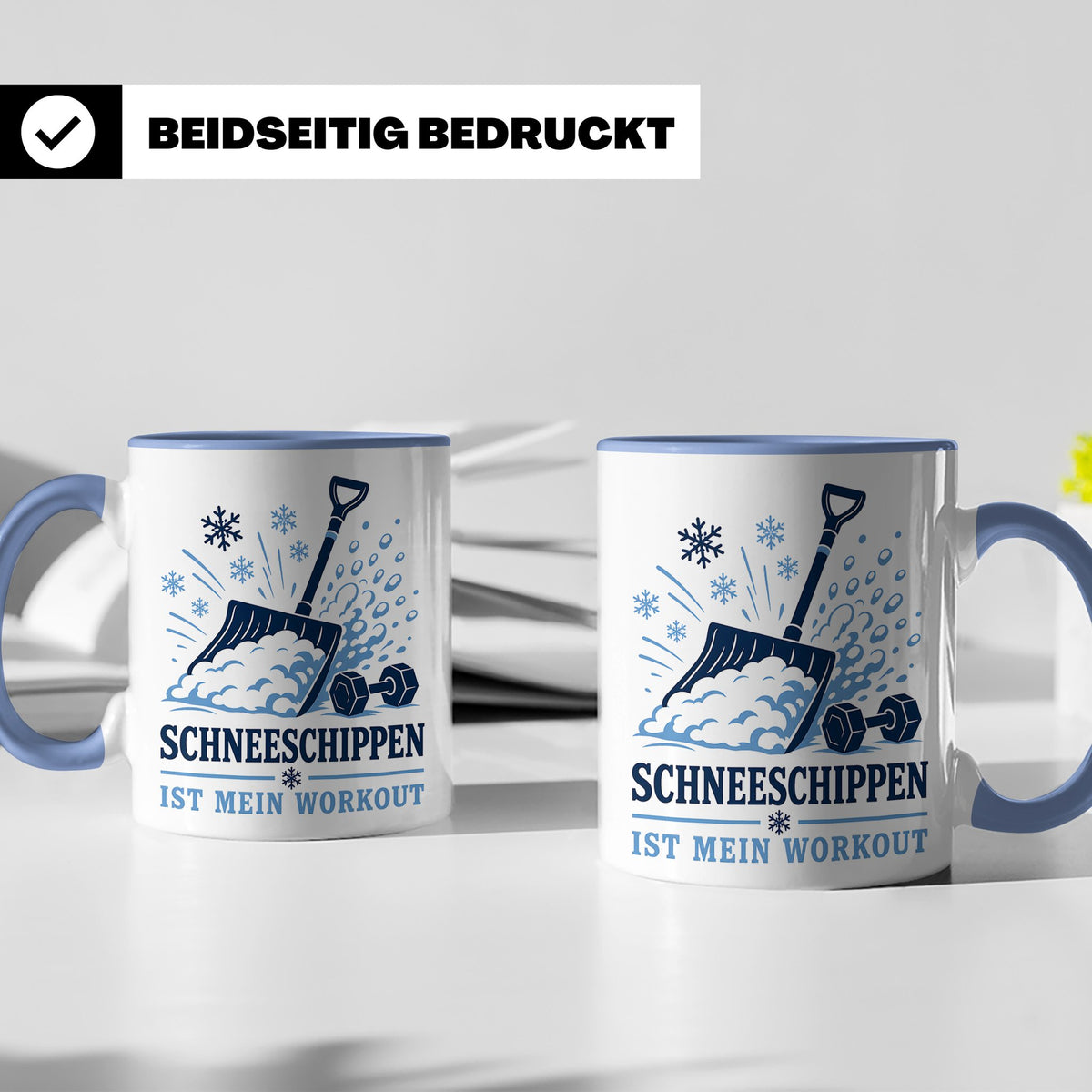 Schneeschippen Tasse ist mein Workout - Lustiges Geschenk fü – Blau [farbe:blau]