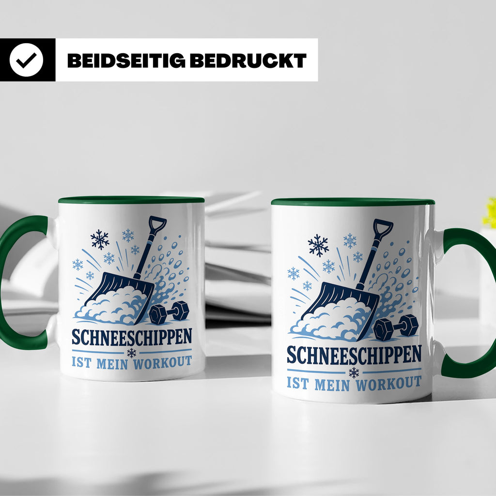Schneeschippen Tasse ist mein Workout - Lustiges Geschenk fü – Grün [farbe:grün]