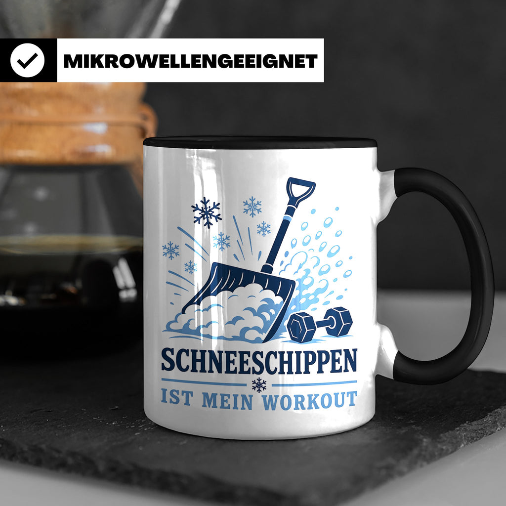 Schneeschippen Tasse ist mein Workout - Lustiges Geschenk fü – Schwarz [farbe:schwarz]