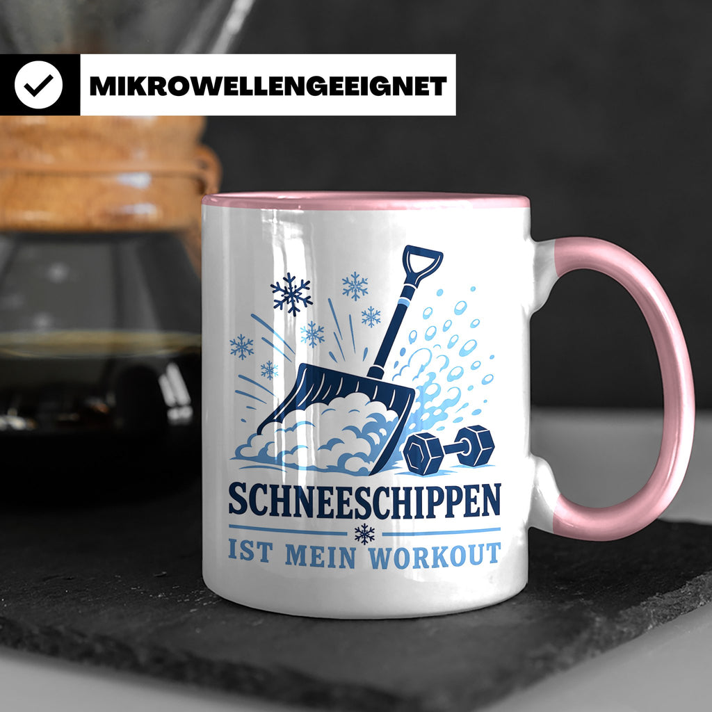 Schneeschippen Tasse ist mein Workout - Lustiges Geschenk fü – Rosa [farbe:rosa]