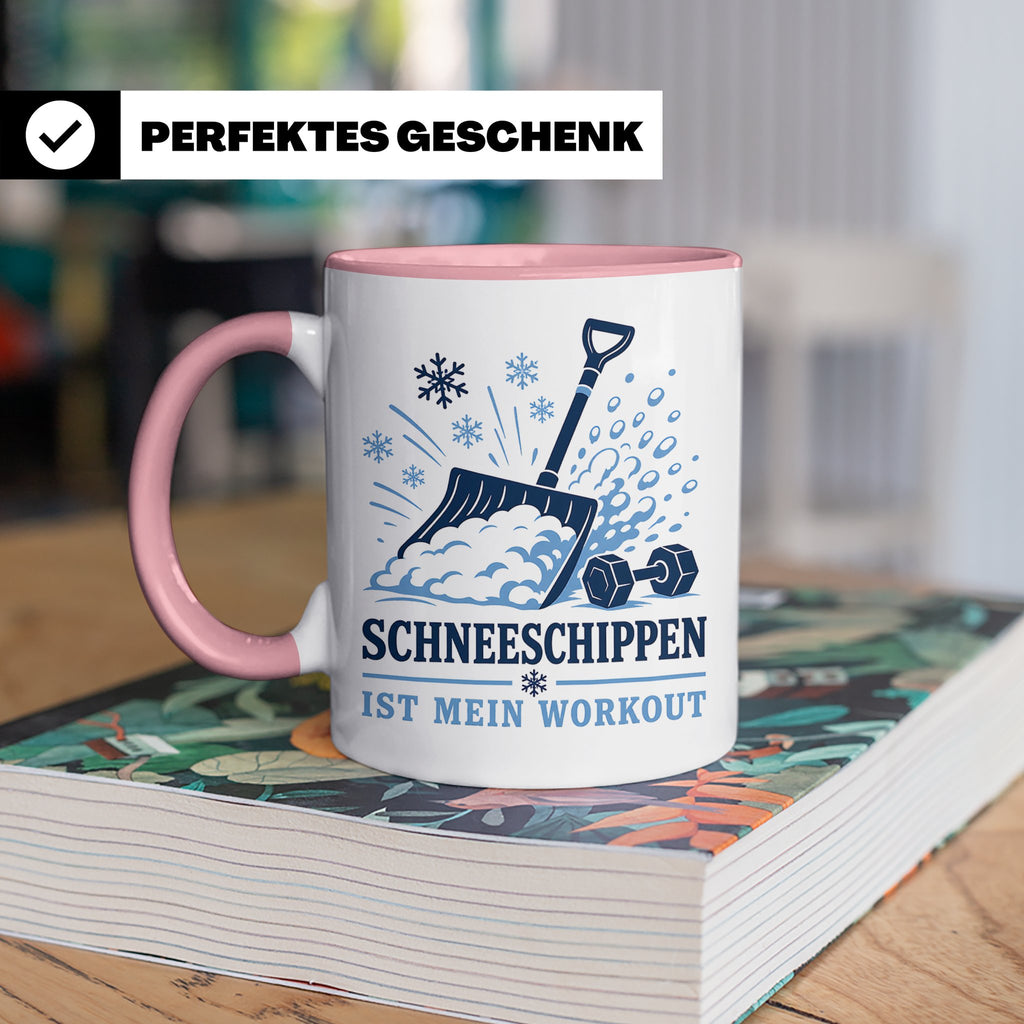 Schneeschippen Tasse ist mein Workout - Lustiges Geschenk fü – Rosa [farbe:rosa]