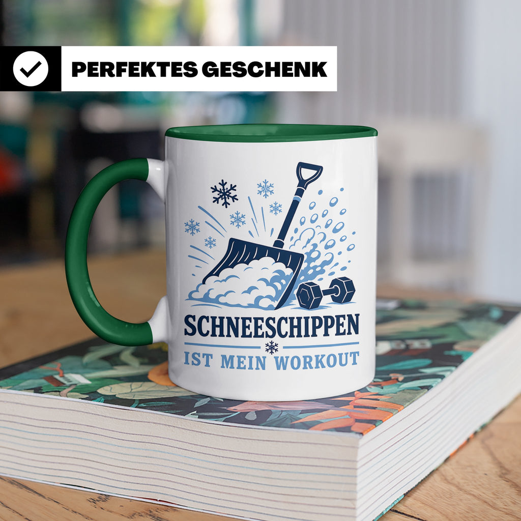 Schneeschippen Tasse ist mein Workout - Lustiges Geschenk fü – Grün [farbe:grün]