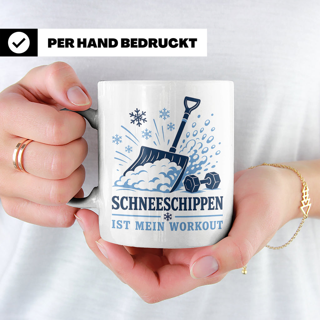 Schneeschippen Tasse ist mein Workout - Lustiges Geschenk fü – Weiß [farbe:weiß]