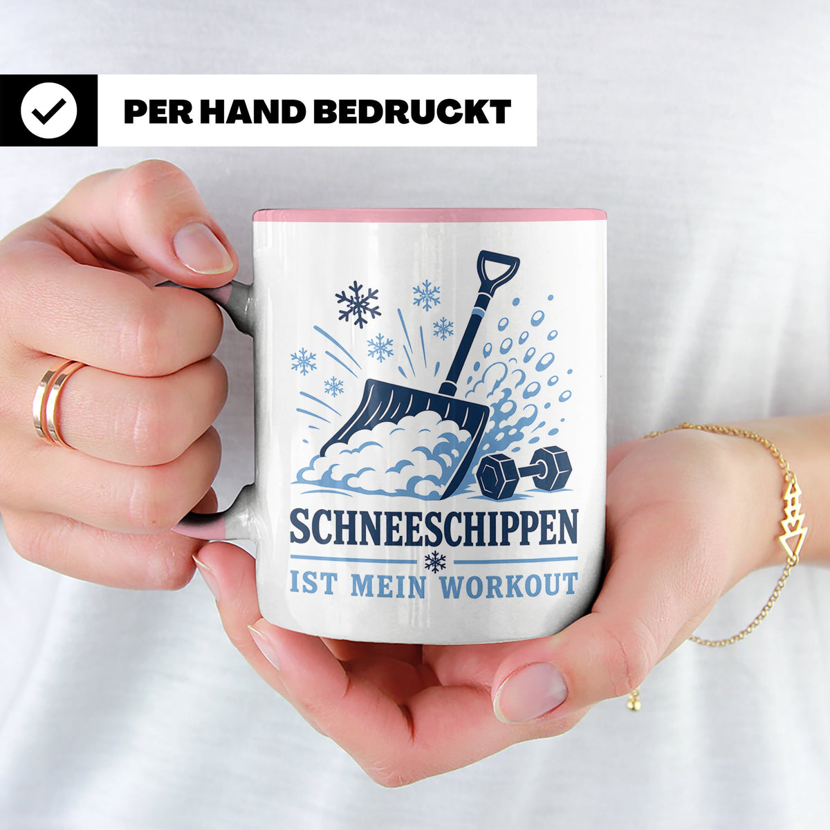 Schneeschippen Tasse ist mein Workout - Lustiges Geschenk fü – Rosa [farbe:rosa]