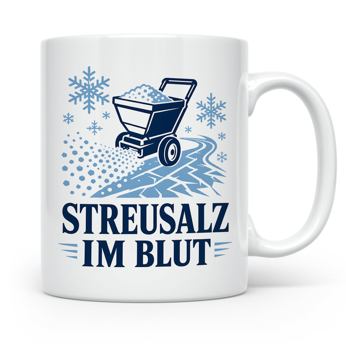 Winterdienst Tasse Streusalz im Blut - Lustiges Geschenk für – Weiß [farbe:weiß]