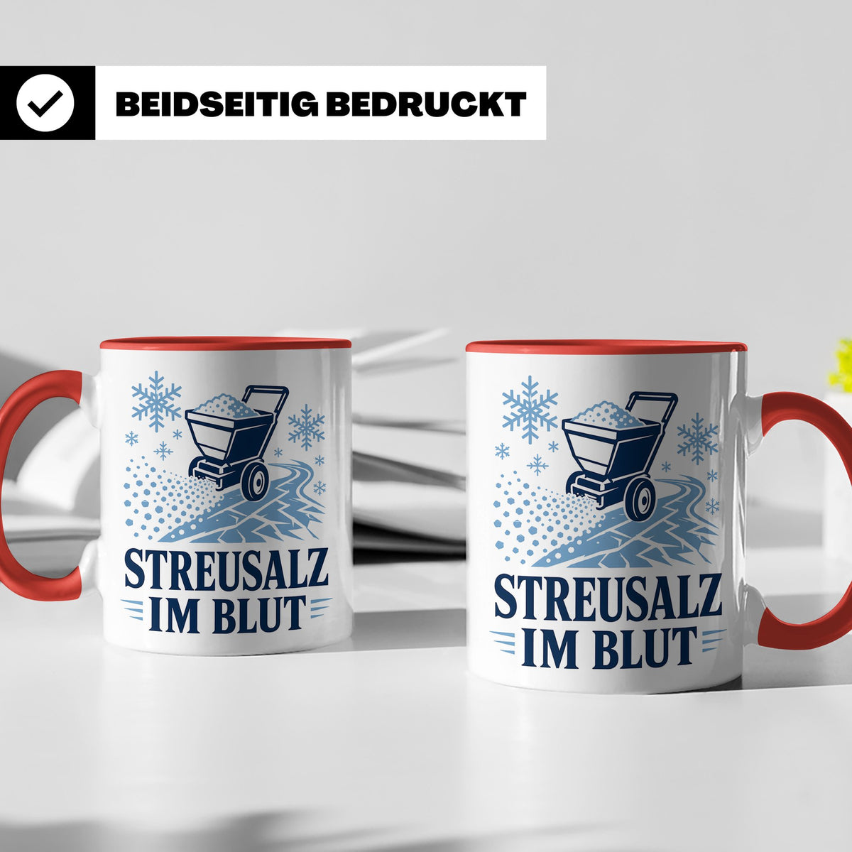 Winterdienst Tasse Streusalz im Blut - Lustiges Geschenk für – Rot [farbe:rot]