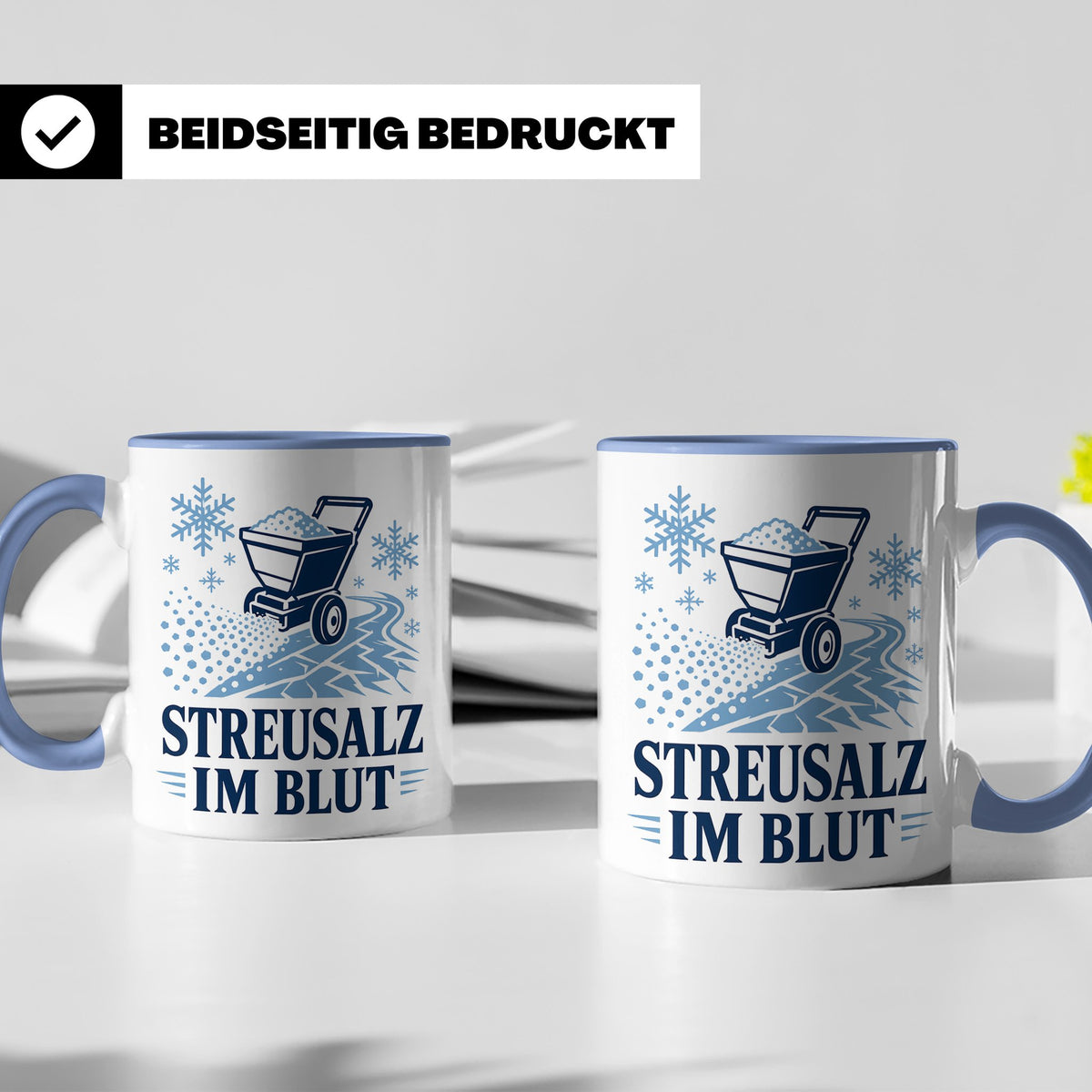 Winterdienst Tasse Streusalz im Blut - Lustiges Geschenk für – Blau [farbe:blau]
