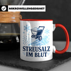 Winterdienst Tasse Streusalz im Blut - Lustiges Geschenk für – Rot [farbe:rot]