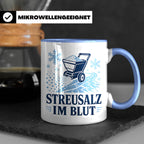 Winterdienst Tasse Streusalz im Blut - Lustiges Geschenk für – Blau [farbe:blau]