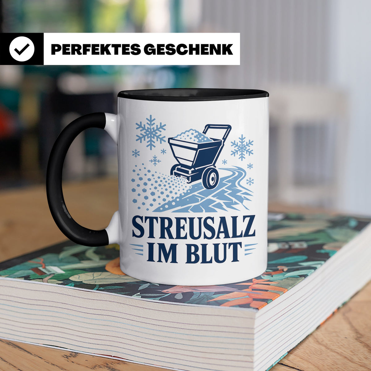 Winterdienst Tasse Streusalz im Blut - Lustiges Geschenk für – Schwarz [farbe:schwarz]