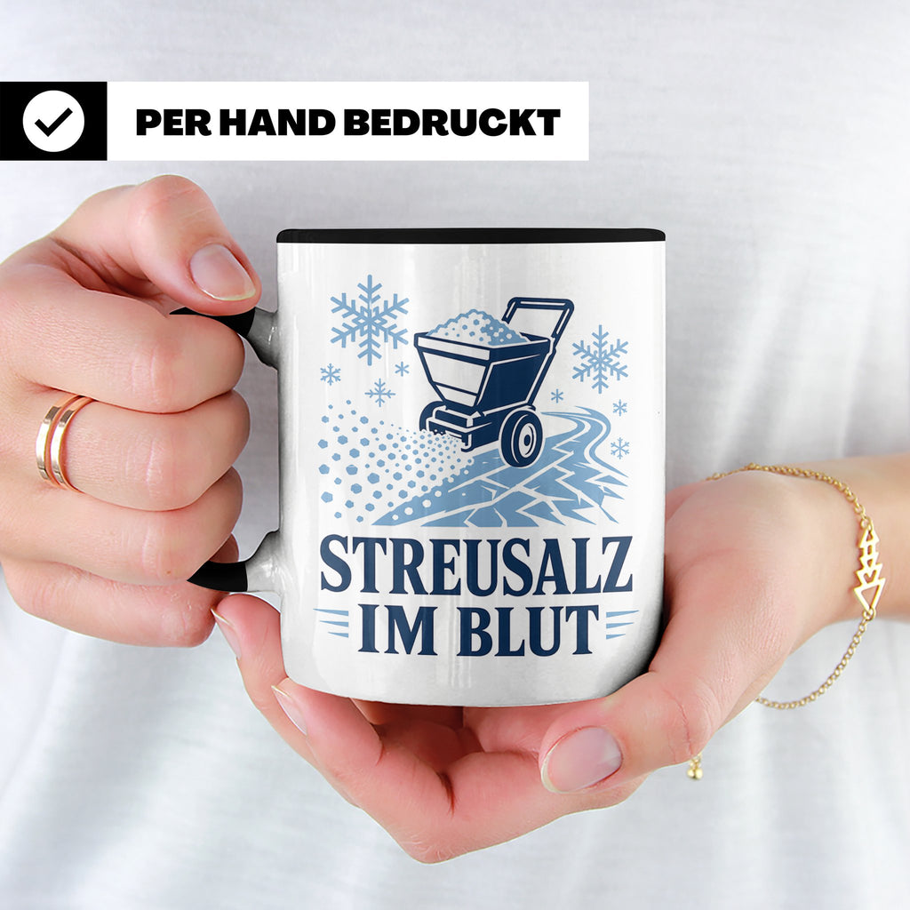 Winterdienst Tasse Streusalz im Blut - Lustiges Geschenk für – Schwarz [farbe:schwarz]