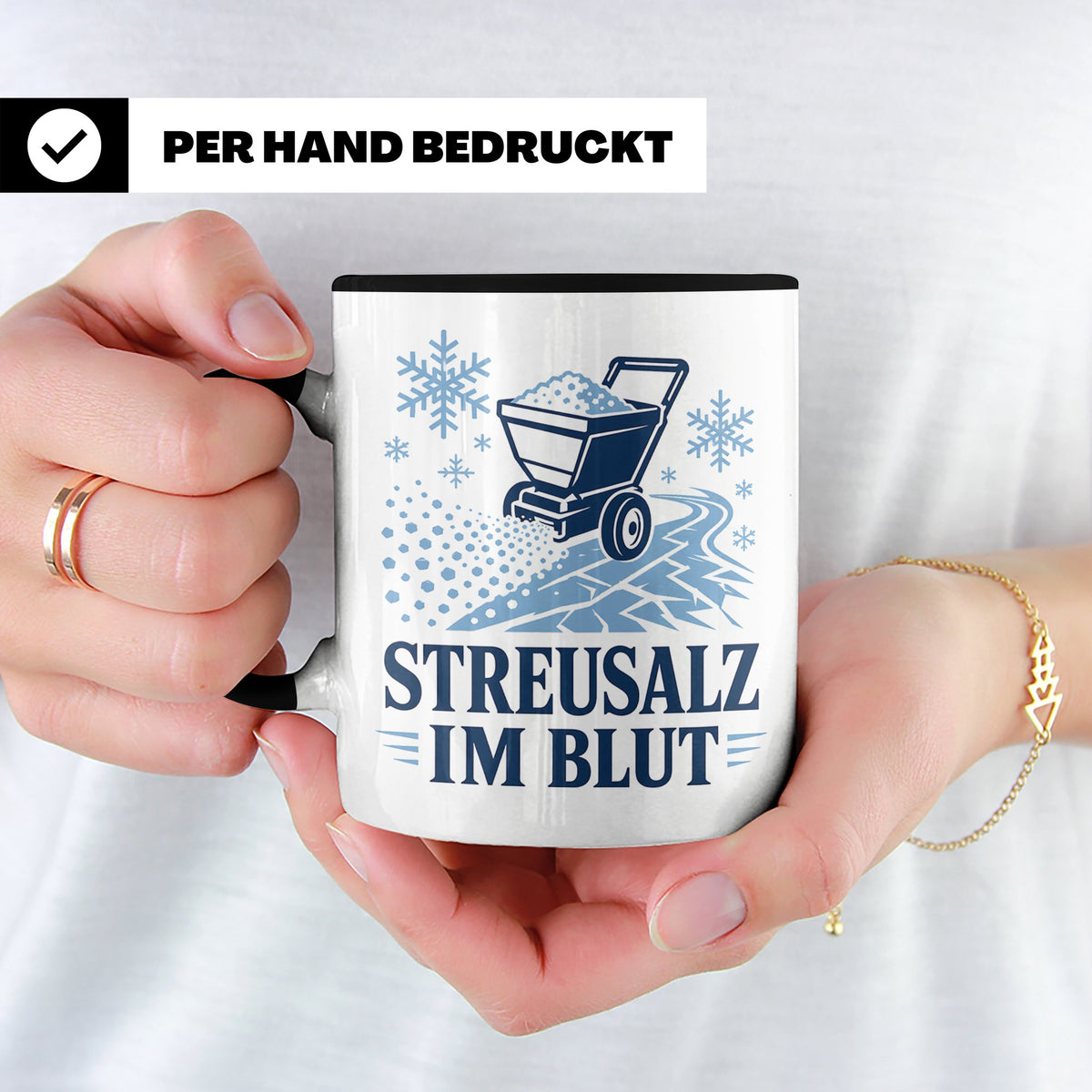Winterdienst Tasse Streusalz im Blut - Lustiges Geschenk für – Schwarz [farbe:schwarz]