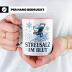 Winterdienst Tasse Streusalz im Blut - Lustiges Geschenk für – Rosa [farbe:rosa]