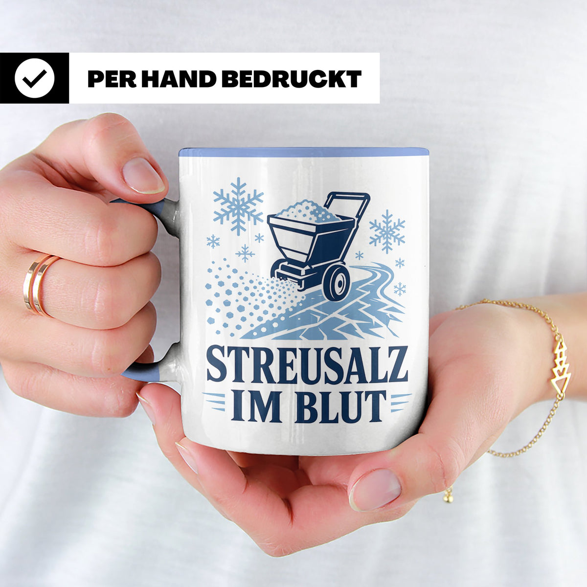 Winterdienst Tasse Streusalz im Blut - Lustiges Geschenk für – Blau [farbe:blau]
