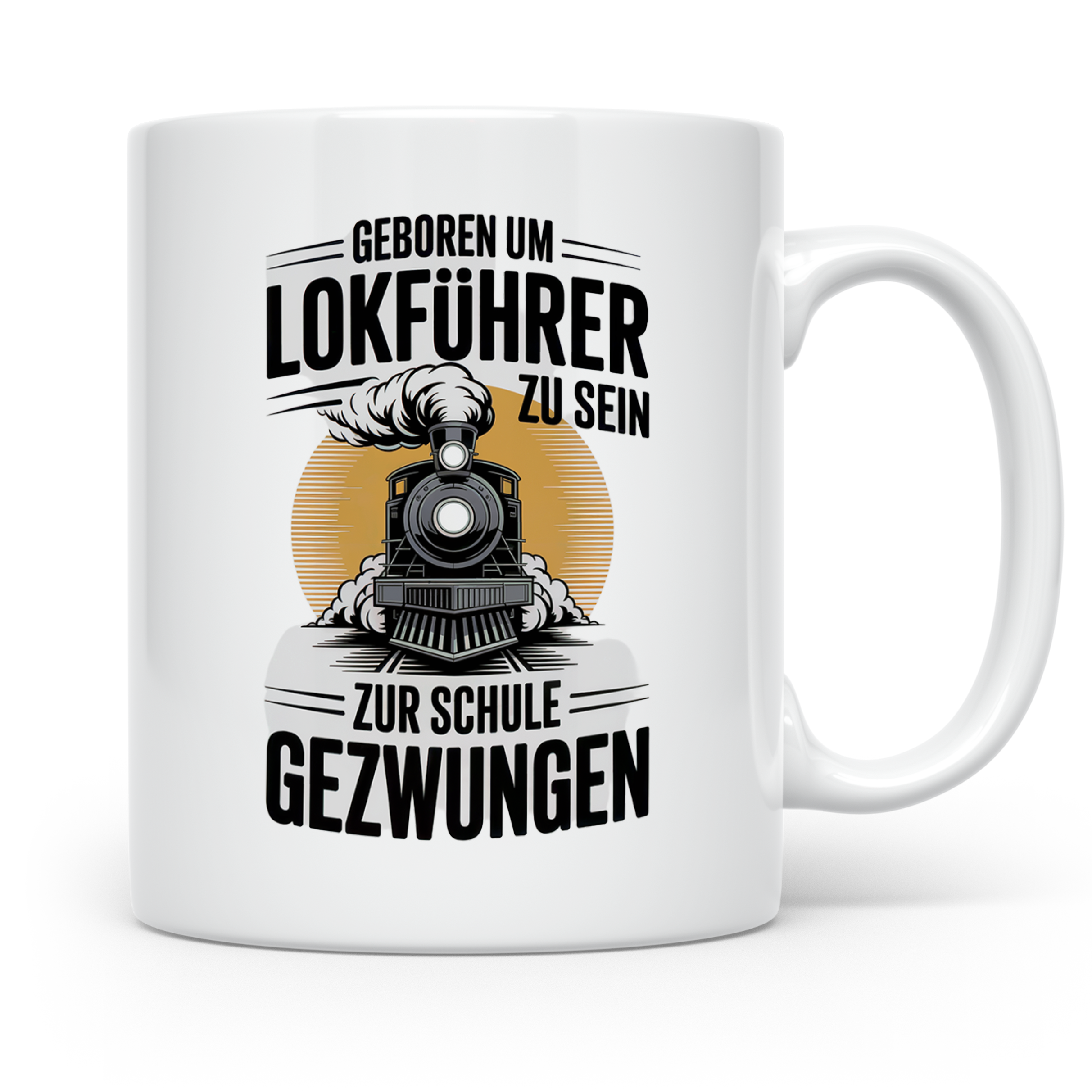 Lokführer Tasse - Geboren um Lokführer zu sein! Eisenbahn Ge – Weiß [farbe:weiß]