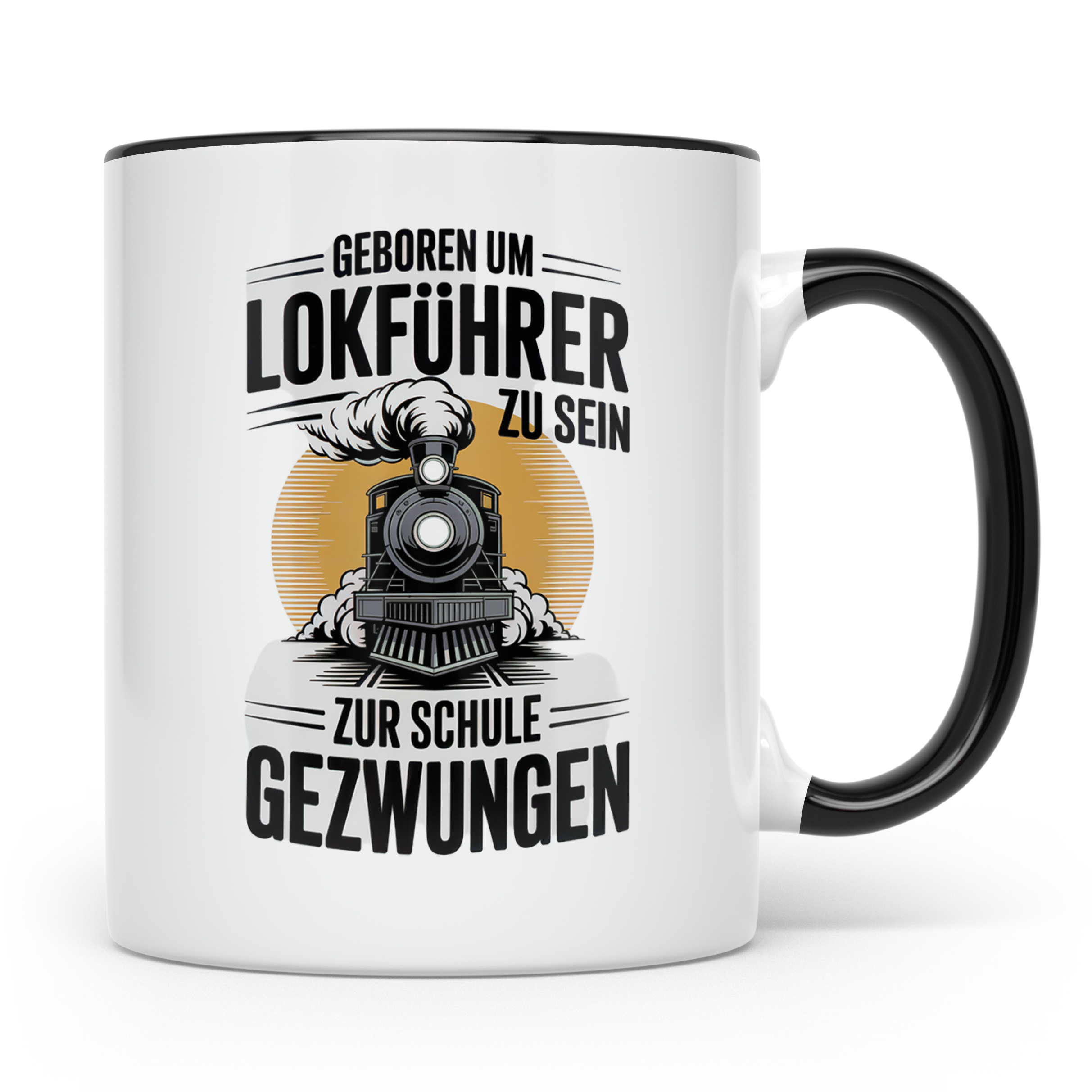 Lokführer Tasse - Geboren um Lokführer zu sein! Eisenbahn Ge – Schwarz [farbe:schwarz]