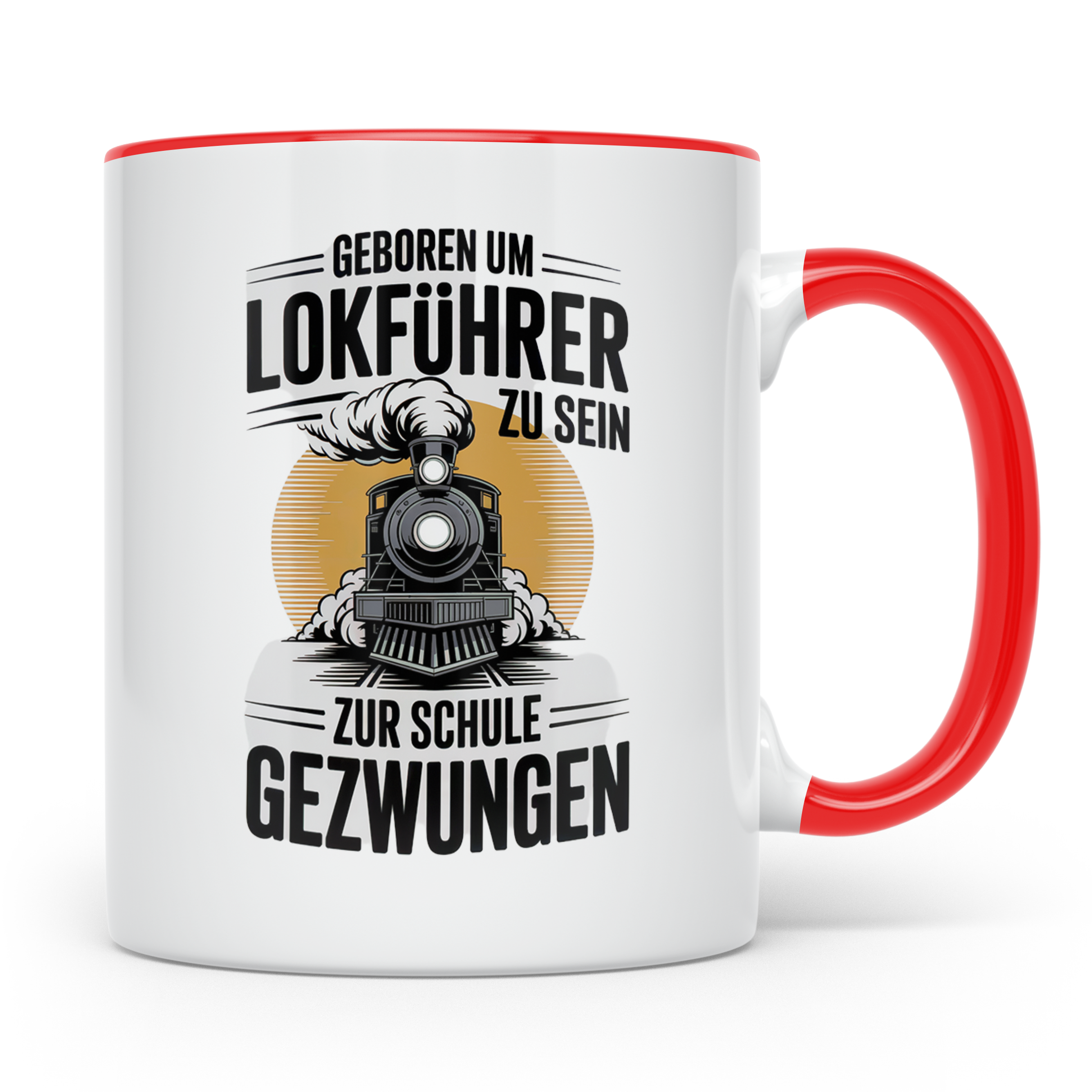 Lokführer Tasse - Geboren um Lokführer zu sein! Eisenbahn Ge – Rot [farbe:rot]