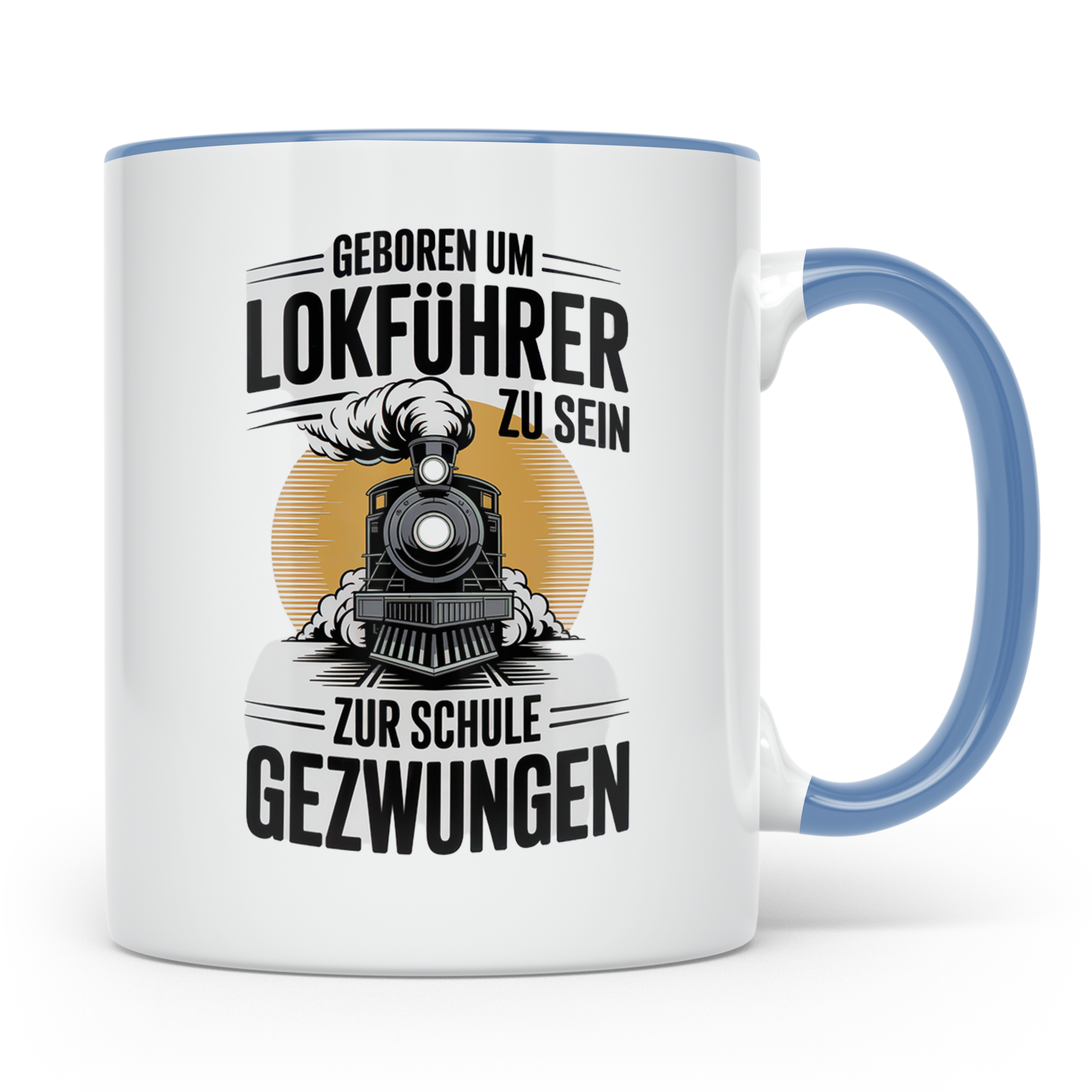 Lokführer Tasse - Geboren um Lokführer zu sein! Eisenbahn Ge – Blau [farbe:blau]