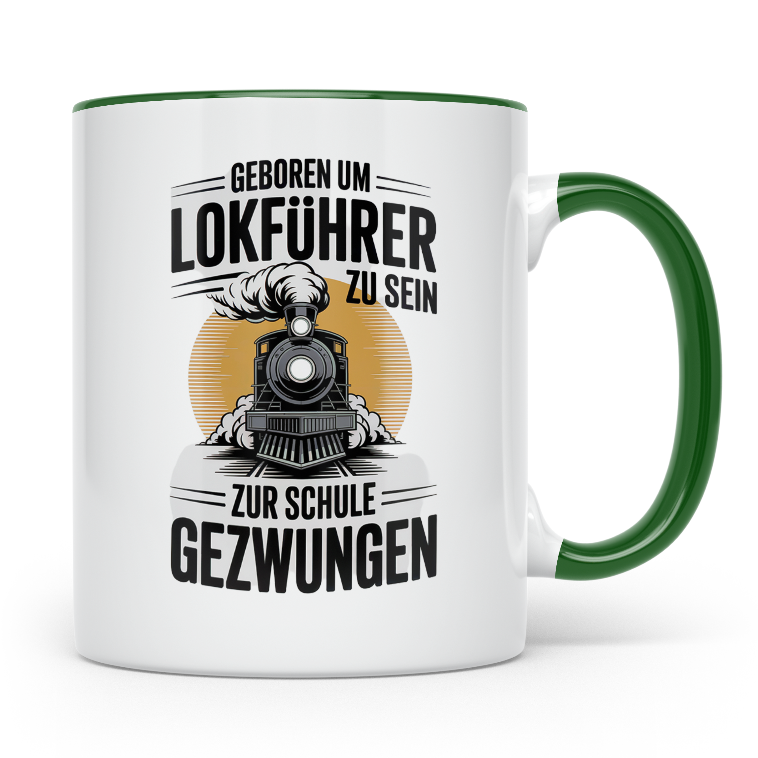 Lokführer Tasse - Geboren um Lokführer zu sein! Eisenbahn Ge – Grün [farbe:grün]