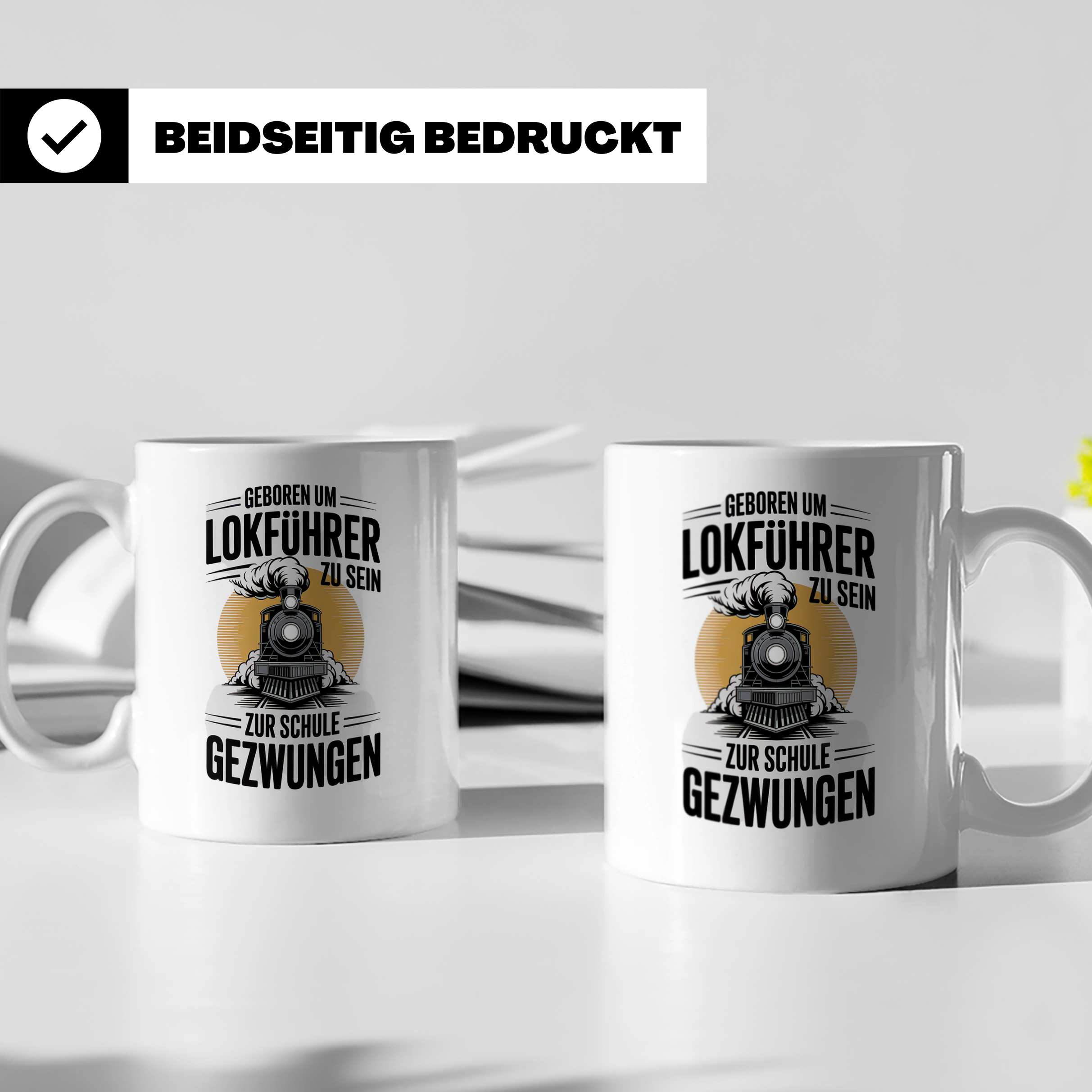 Lokführer Tasse - Geboren um Lokführer zu sein! Eisenbahn Ge – Weiß [farbe:weiß]