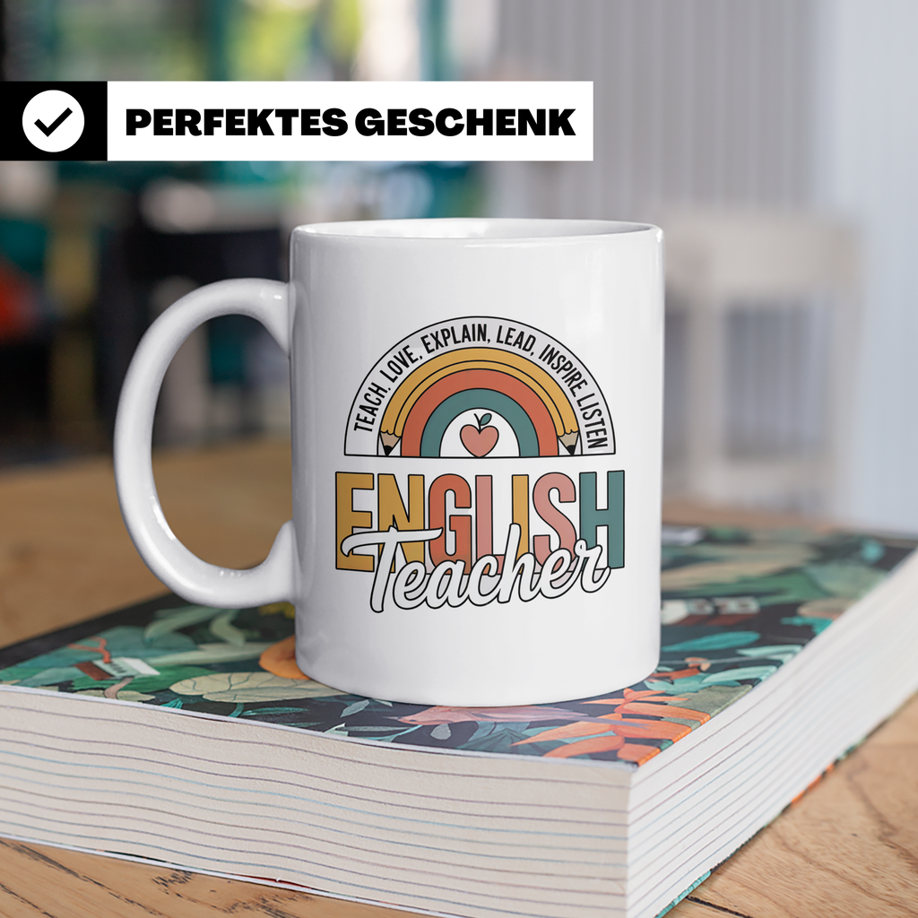 Englischlehrer Tasse Für beste Englisch Lehrerin & Englischl – Weiß [farbe:weiß]