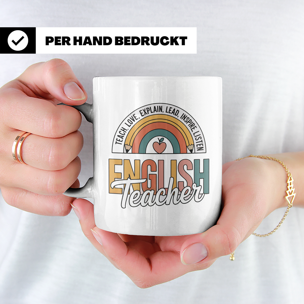 Englischlehrer Tasse Für beste Englisch Lehrerin & Englischl – Weiß [farbe:weiß]